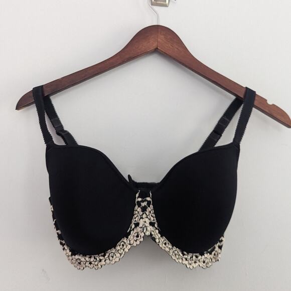 Wacoal Other - Wacoal 32DDD 853191 Elegant Black Lace Trim Bra